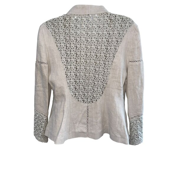 Extenzo Paris Beige Lace-Accent Womens Jacket Size 40 - Picture 6 of 12